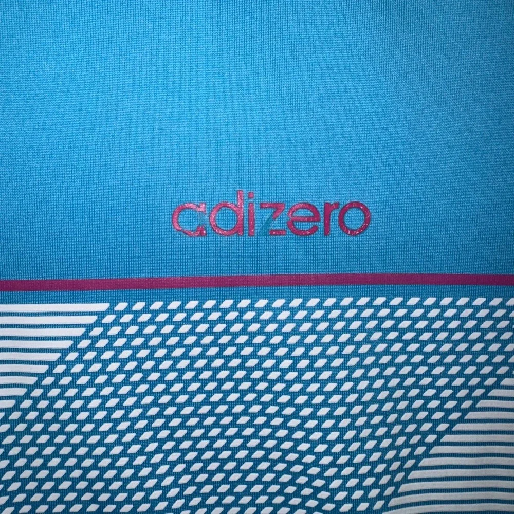 Mens XL Adidas Adizero Golf Polo Shirt Blue Good Striped Graphic Short Sleeve
